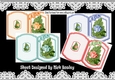 4 Pretty roses on a big leaf with bow/stars bracket card Mini kit