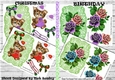 4 toppers (TWO CHRISTMAS) Kittens/(TWO BIRTHDAY) Roses