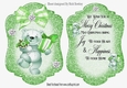 Lovely Teddy with presents and green bow Card front & insert A5