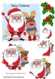 Lovely Santa and reindeer doing a dance snowflake pyramids