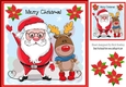 Lovely Santa and reindeer doing a dance 8x8