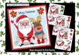 4 Lovely Santa and reindeers doing a dance mini kit
