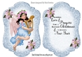 Christmas Angel Blue card front A5 with  Blessed verse