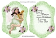 Christmas Angel Green card front A4 with Blessed verse