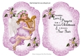 Christmas Angel lilac card front A4 with  Blessed verse