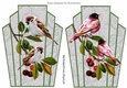 Two pretty ornate toppers in silver with lace , birds and berries