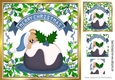 Peek a boo teddy with christmas pudding 8x8 ( blue)