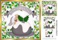 Peek a boo teddy with christmas pudding 8x8 (silver)