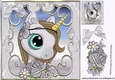 Sweet princess unicorn watercolour flowers & silver bow 8X8