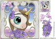 Sweet princess unicorn watercolour flowers & lilac bow 8X8