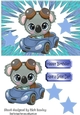Cute Koala Bear in little blue car with stars A5