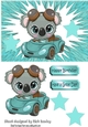 Cute Koala Bear in little turq car with stars A5