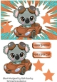 Cute Koala Bear in little orange car with stars A5