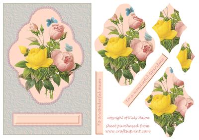 Roses & Pearls Card Front with Shaped Stacker