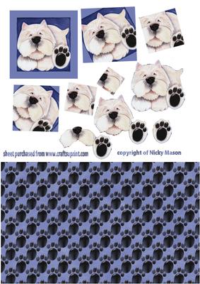 Westie Twisted Pyramid and Decoupage
