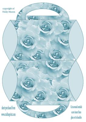 Blue Rose Pillowbox Bag