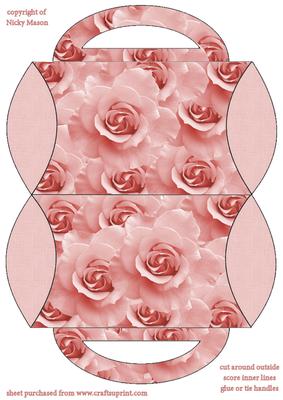 Pink Roses Pillowbox Bag