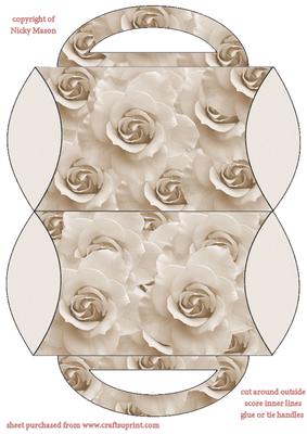 White Rose Pillowbox Bag