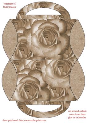 Antique Roses Pillow Box Bag
