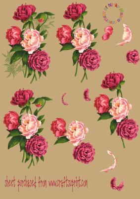 Pink Rose Decoupage Sheet