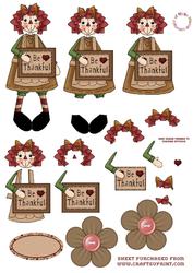 Thankful Annie Decoupage Sheet