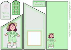 Little Mint Girl Cascade Card