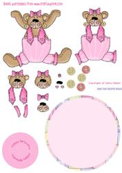Rolling Card Cartwheeling Girl Bear Decoupage