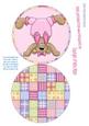 Cartwheeling Girl Bear Rolling Card. Base