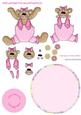 Rolling Card Cartwheeling Girl Bear Decoupage