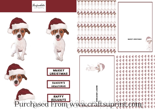 Jack Russell Santa Card Kit
