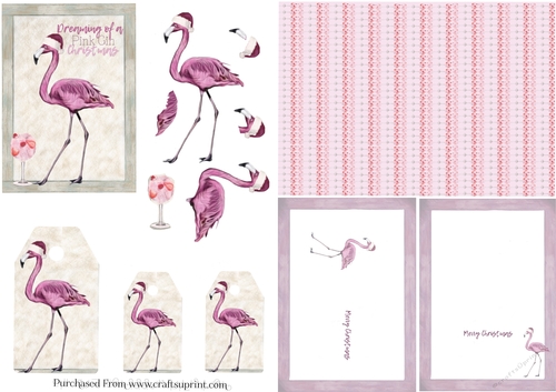 Christmas Flamingo Card Kit