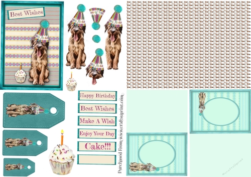 Scruffy Dog Birthday Card Kit