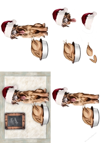 Scruffy Dog Christmas Decoupage 
