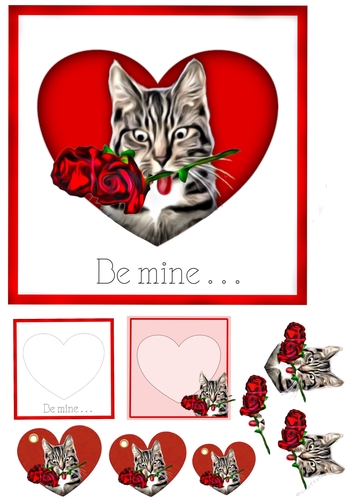 Scruffy Cat Valentines Card