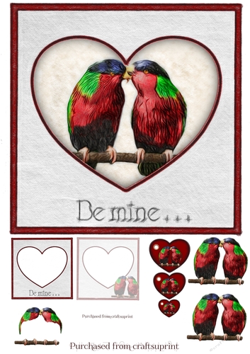 Cute Love Birds Valentines Card