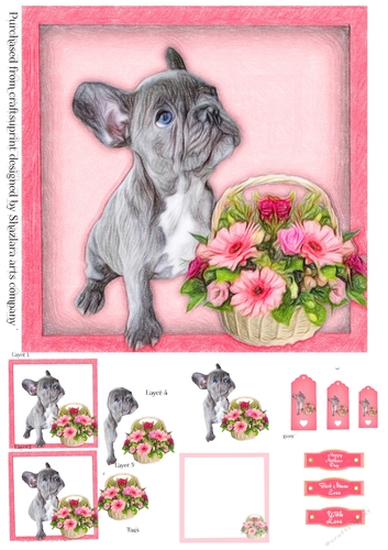 Cute French Bulldog Mothers Day Card