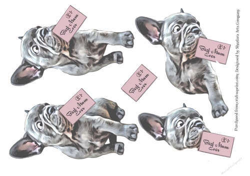 French Bull Dog Mothers Day Decoupage 