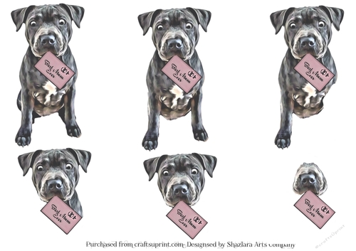 Staffordshire Bull Terrier Mothers  Day Decoupage 