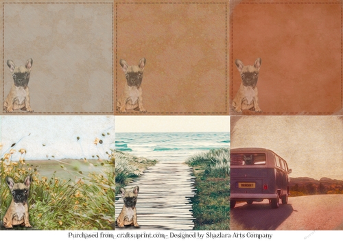 French Bulldog Scrapbooking Papers 