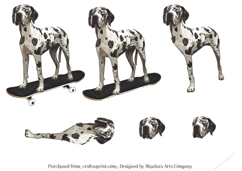 Great Dane On Skateboard Decoupage 