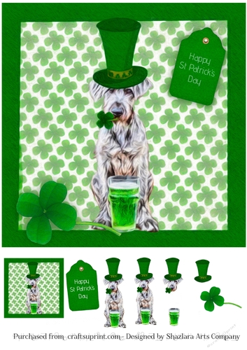 St Patricks Day Irish Wolfhound Card