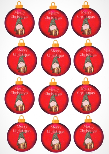 Christmas Gnome  Bauble Gift Tags