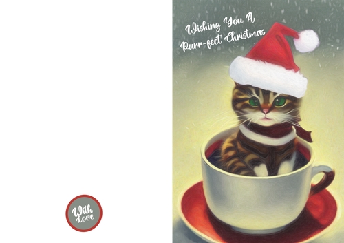 Cute Christmas Kitten Quick Card