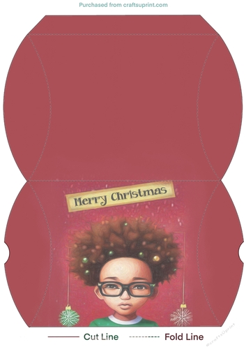 Young Girl Christmas Pillow Gift Box