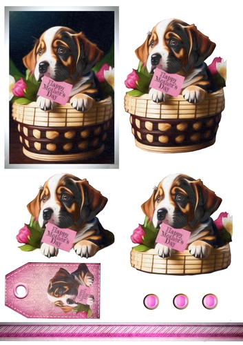 Puppy In Basket Mothers Day 