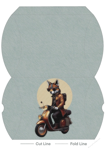 Steampunk Fox Moped Boy Pillow Box