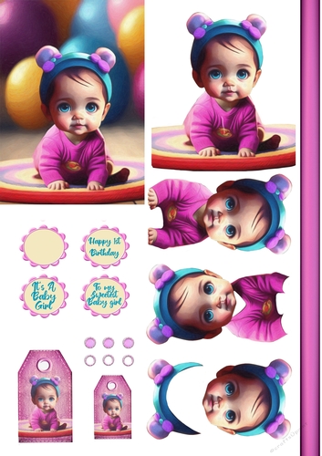 Baby Girl Card Sheet