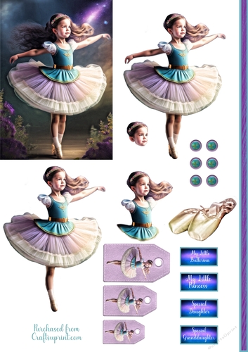 Little Ballerina Card Sheet