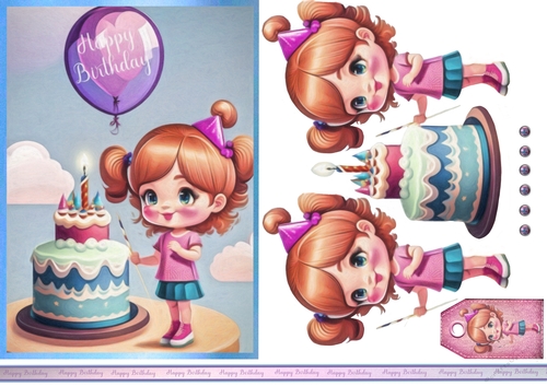 Birthday Girl Card Sheet