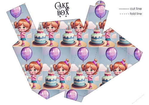 Birthday Girl Cake Box